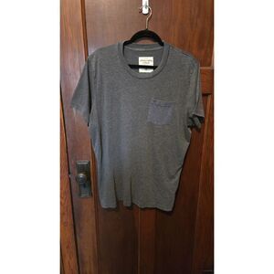 ABERCROMBIE & FITCH MEN'S SHORT SLEEVE CREW NECK POCKET T-SHIRT GRAY XXL
